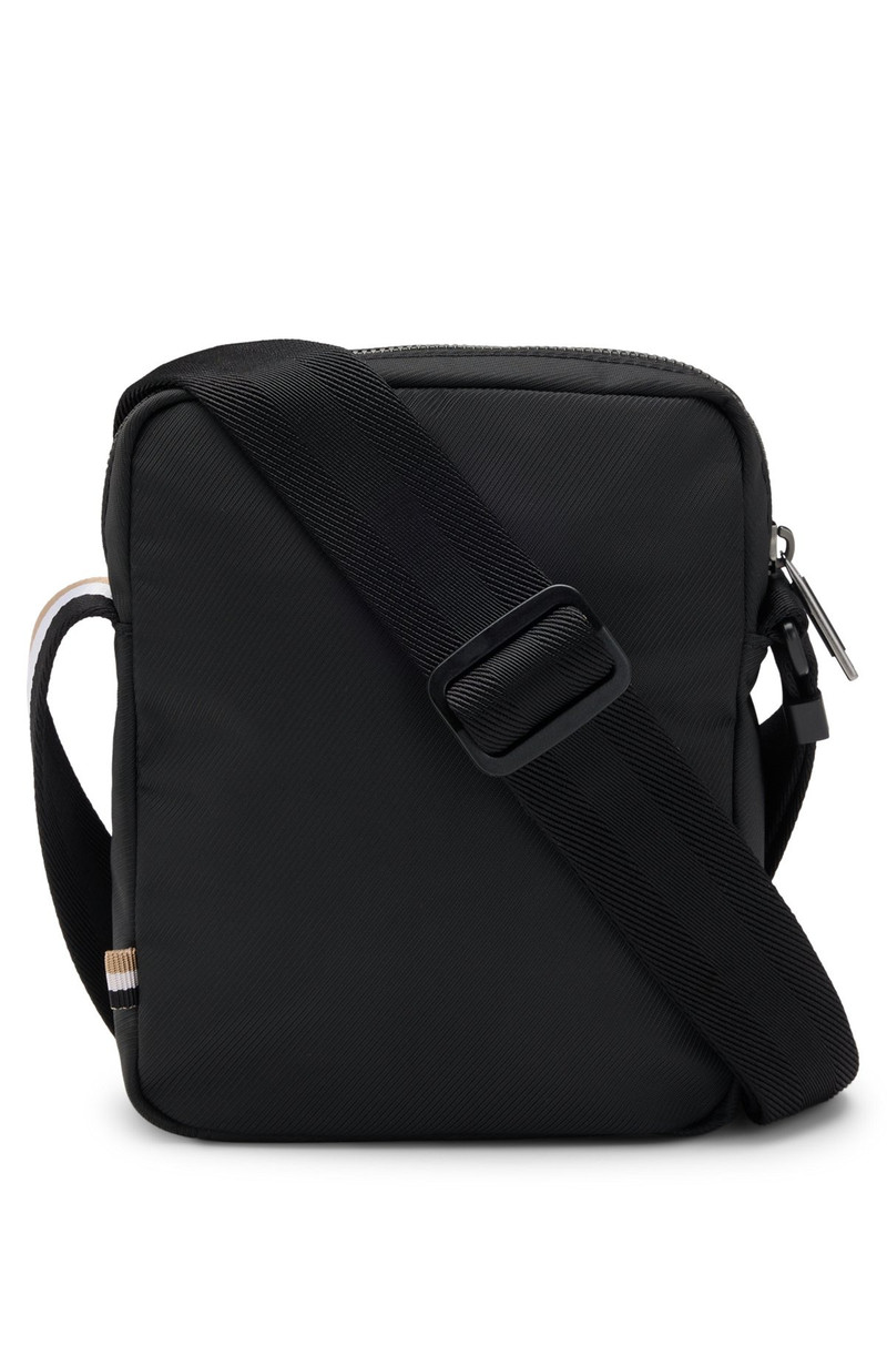 CROSSBODY BAG WITH CONTRAST LOGO AND SIGNATURE-STRIPE STRAP 1