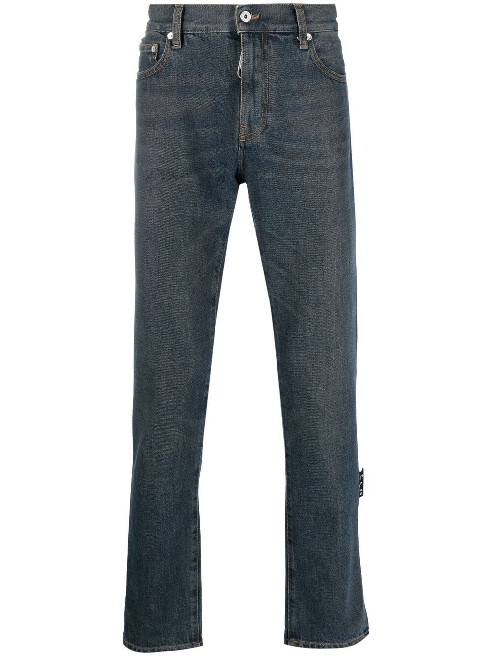 logo-print slim-cut jeans - 1