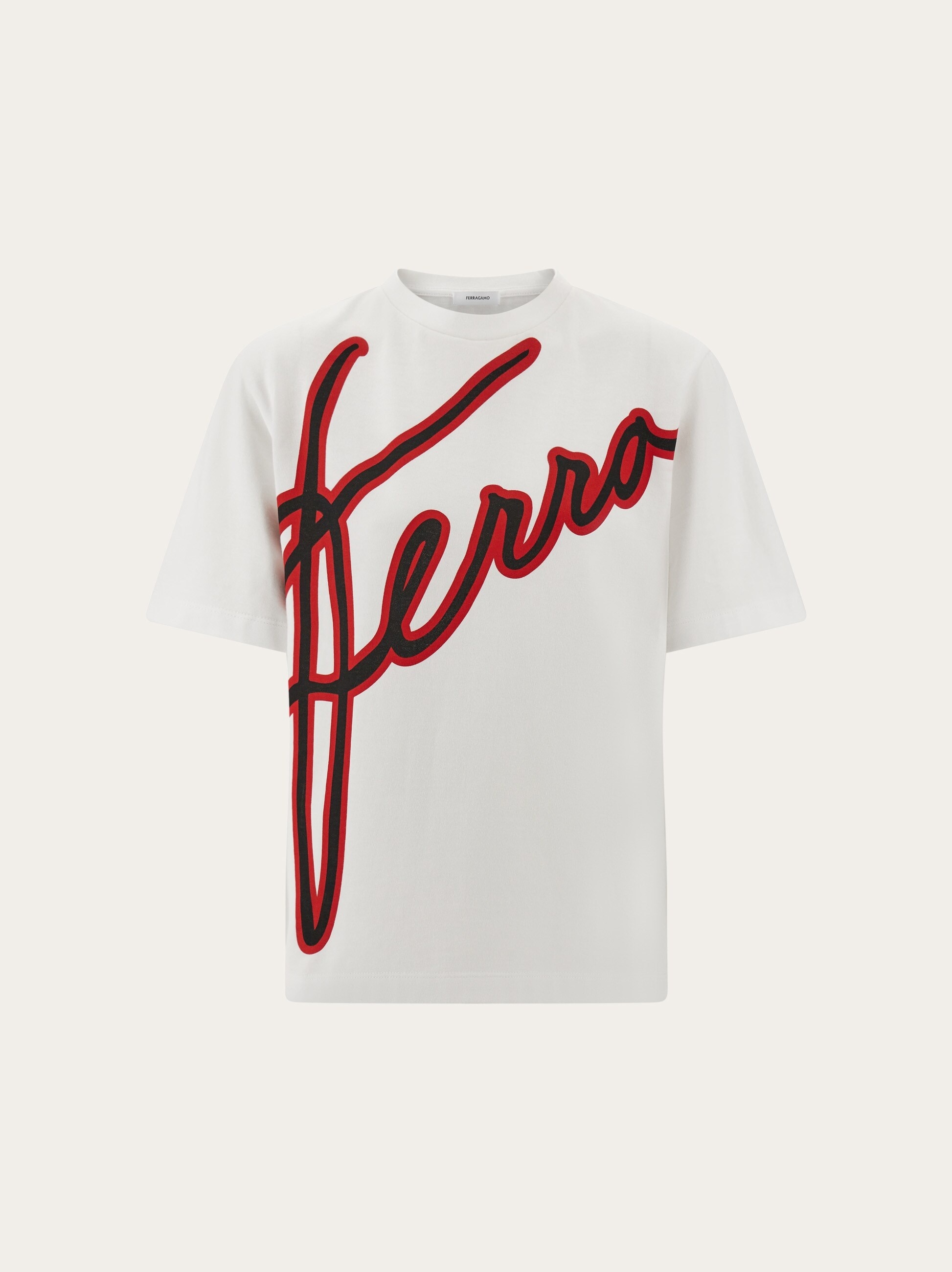 Short sleeved T-shirt with cursive logo detail - 1