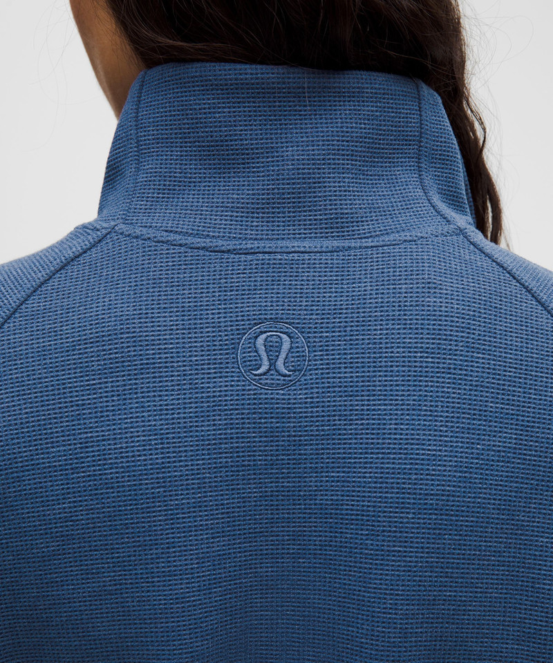 Scuba Cropped Funnel-Neck Half Zip *Waffle 8