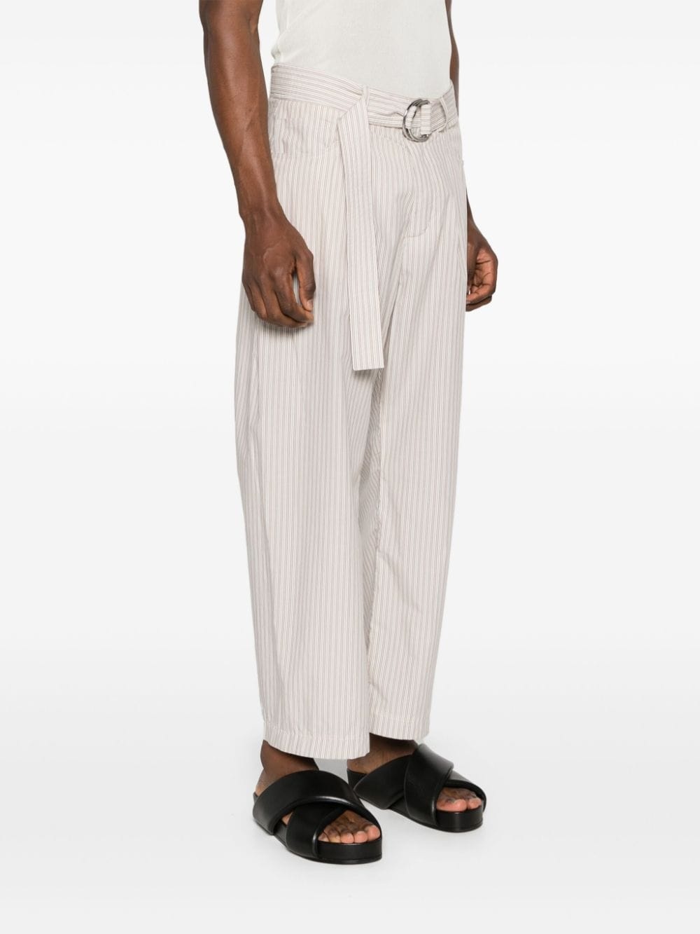 Ferre pinstriped belted trousers - 3