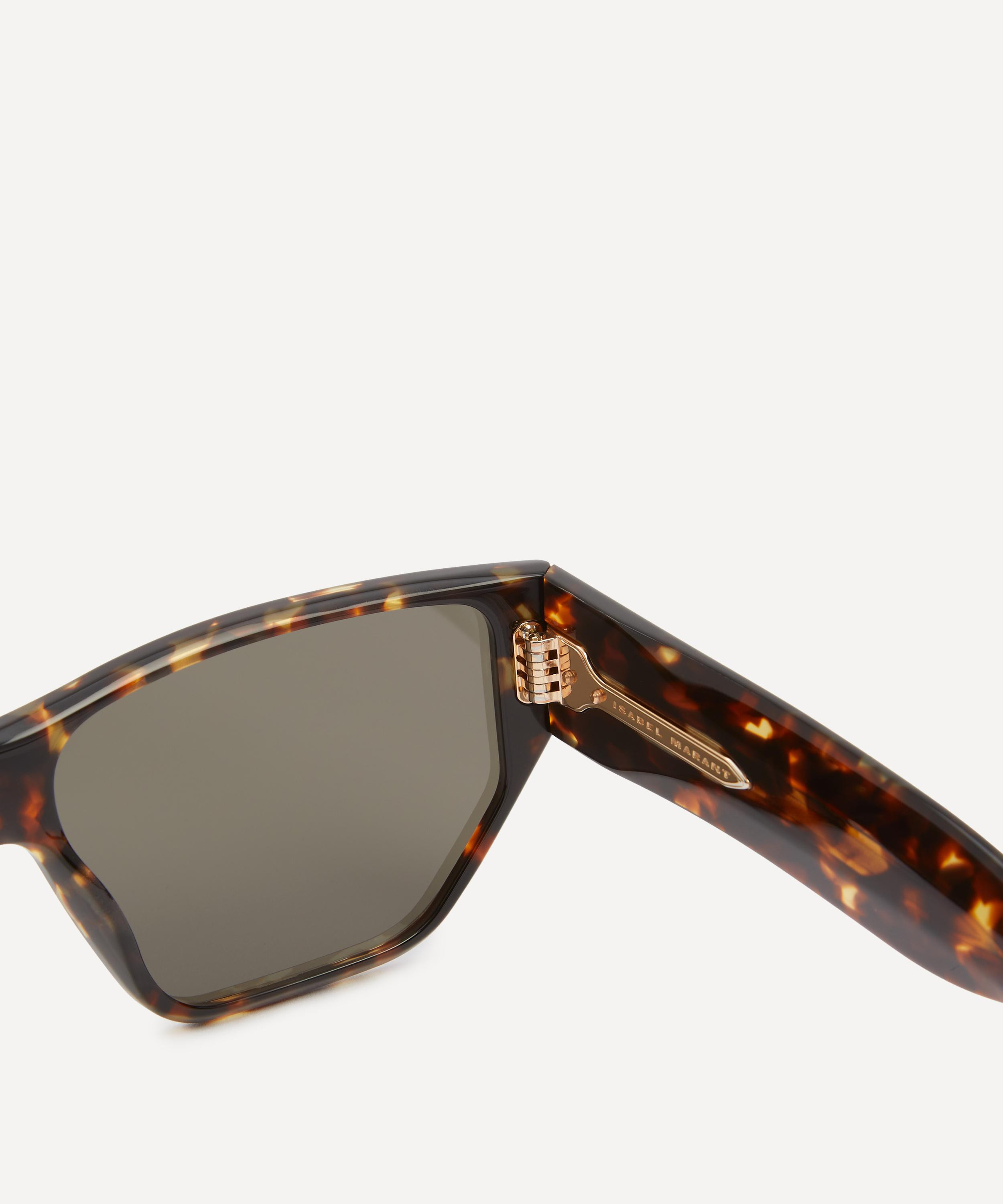 Acetate Rectangular Cat Eye Havana Sunglasses - 3