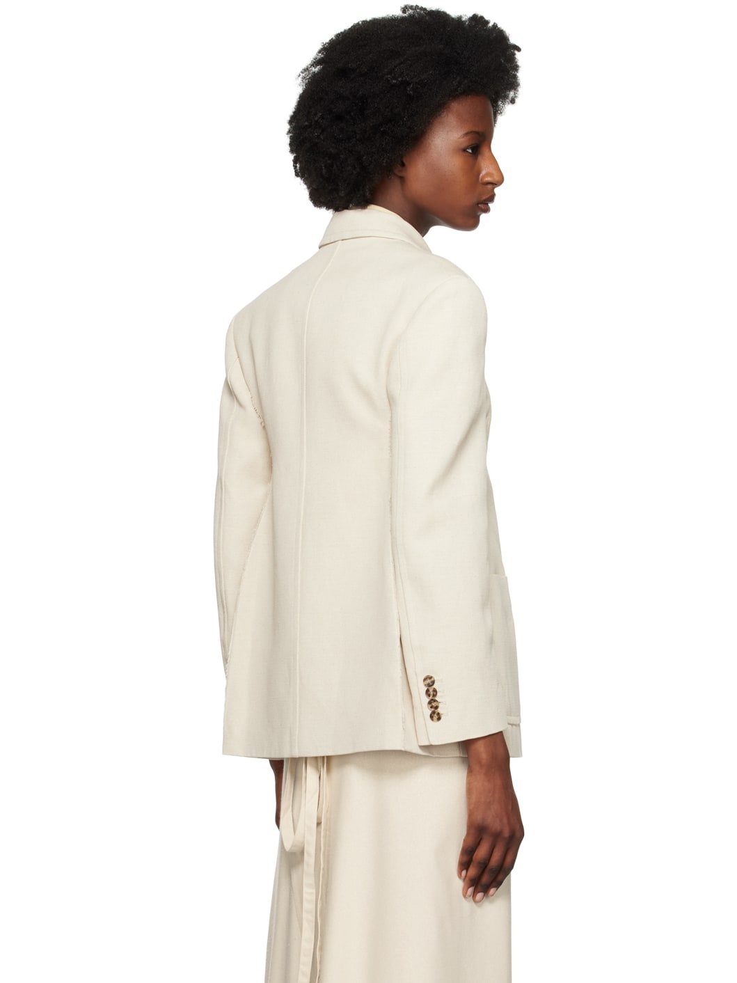 Beige Waist Up Hourglass Blazer - 3