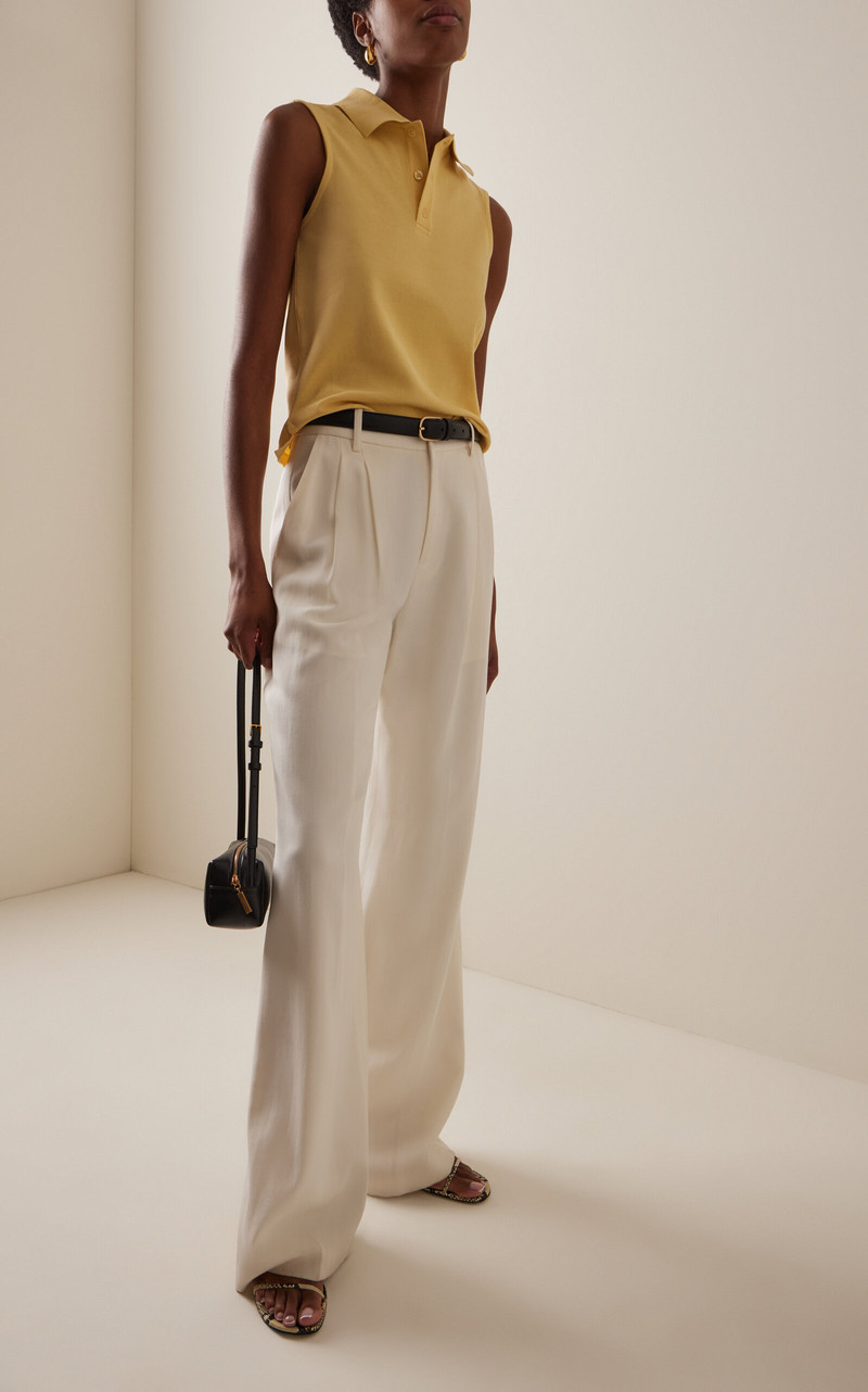 FLORE FLORE Lauren Cotton Polo Tank Top yellow outlook