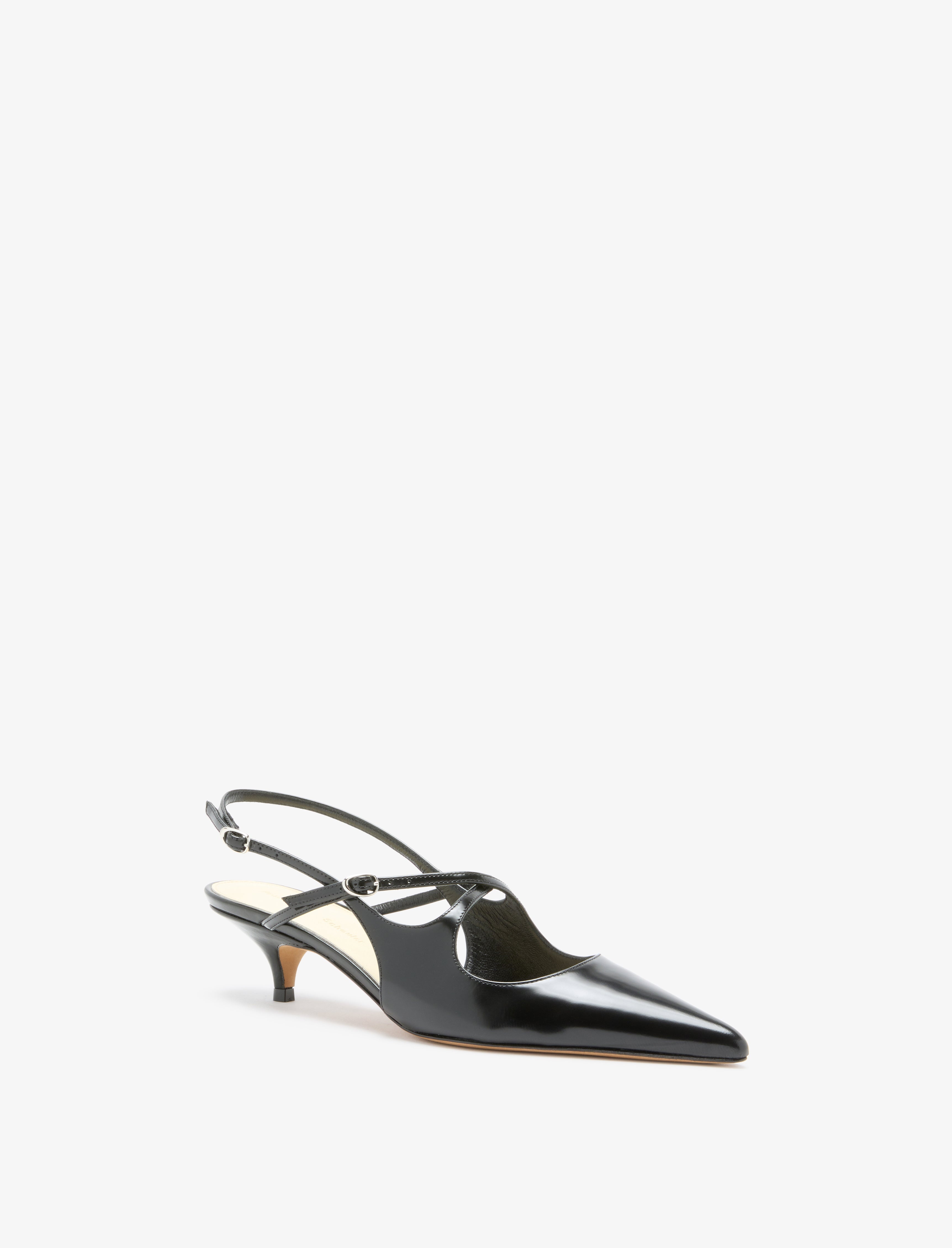 Slash Crossover Slingback Pumps in Spazzolato Leather - 2