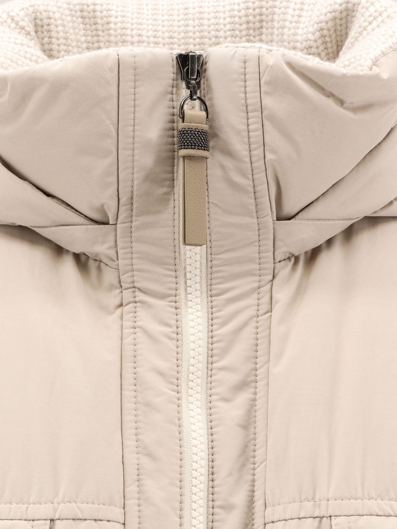 Brunello Cucinelli Women Nylon And Cotton Hooded Down Jacket - 3