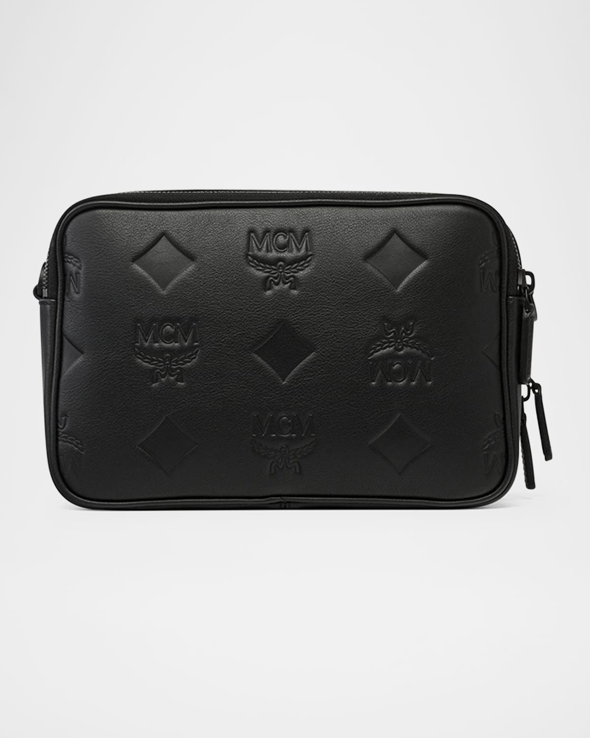 Men's Small Embossed Leather Crossbody Bag - 2