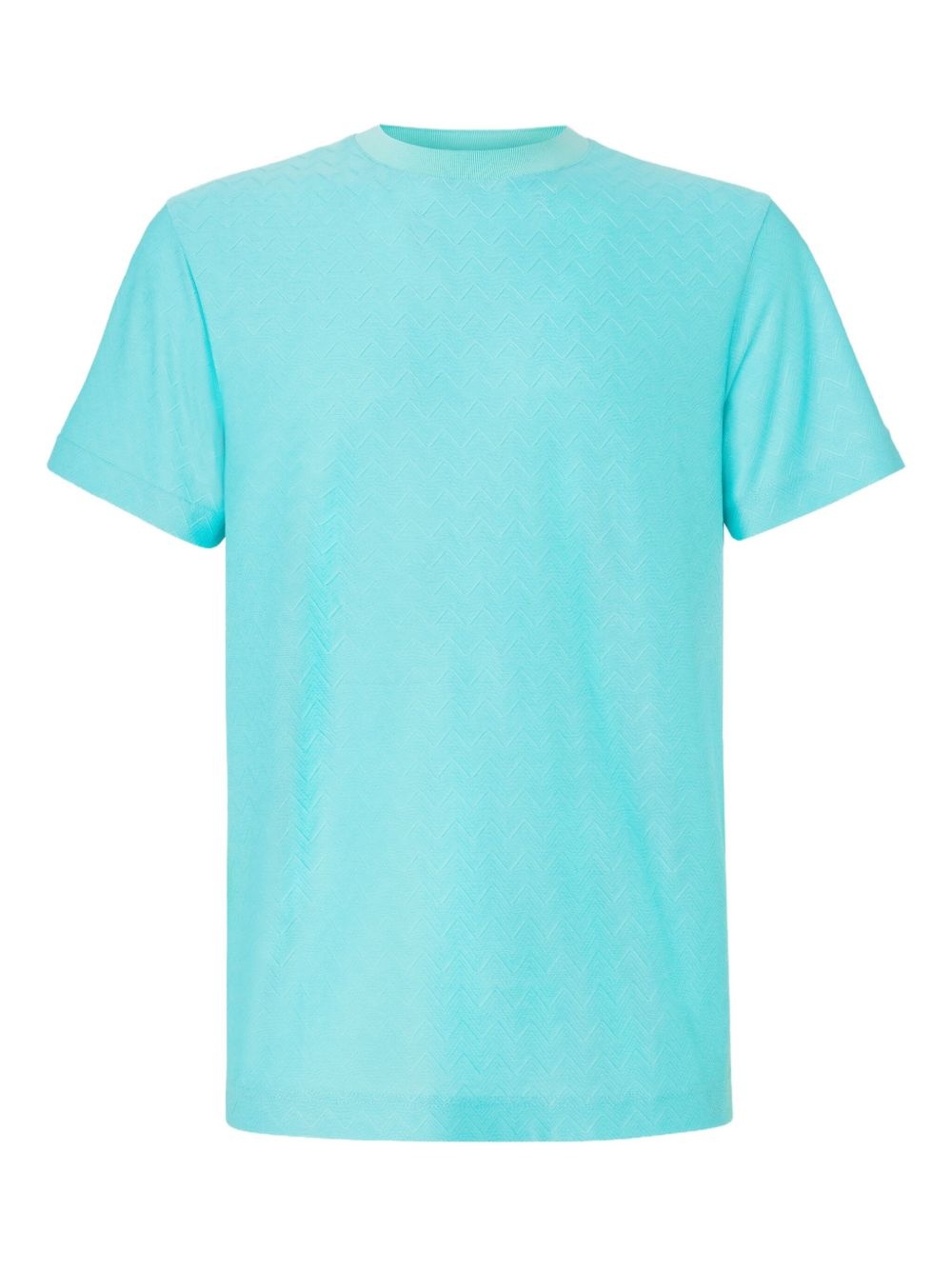 tonal-zigzag cotton T-shirt - 1
