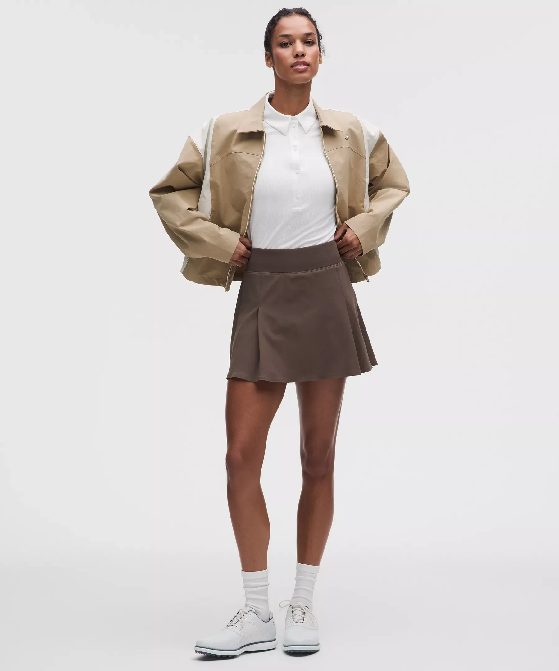 Top-Stitched Pleated Golf Skirt - 1