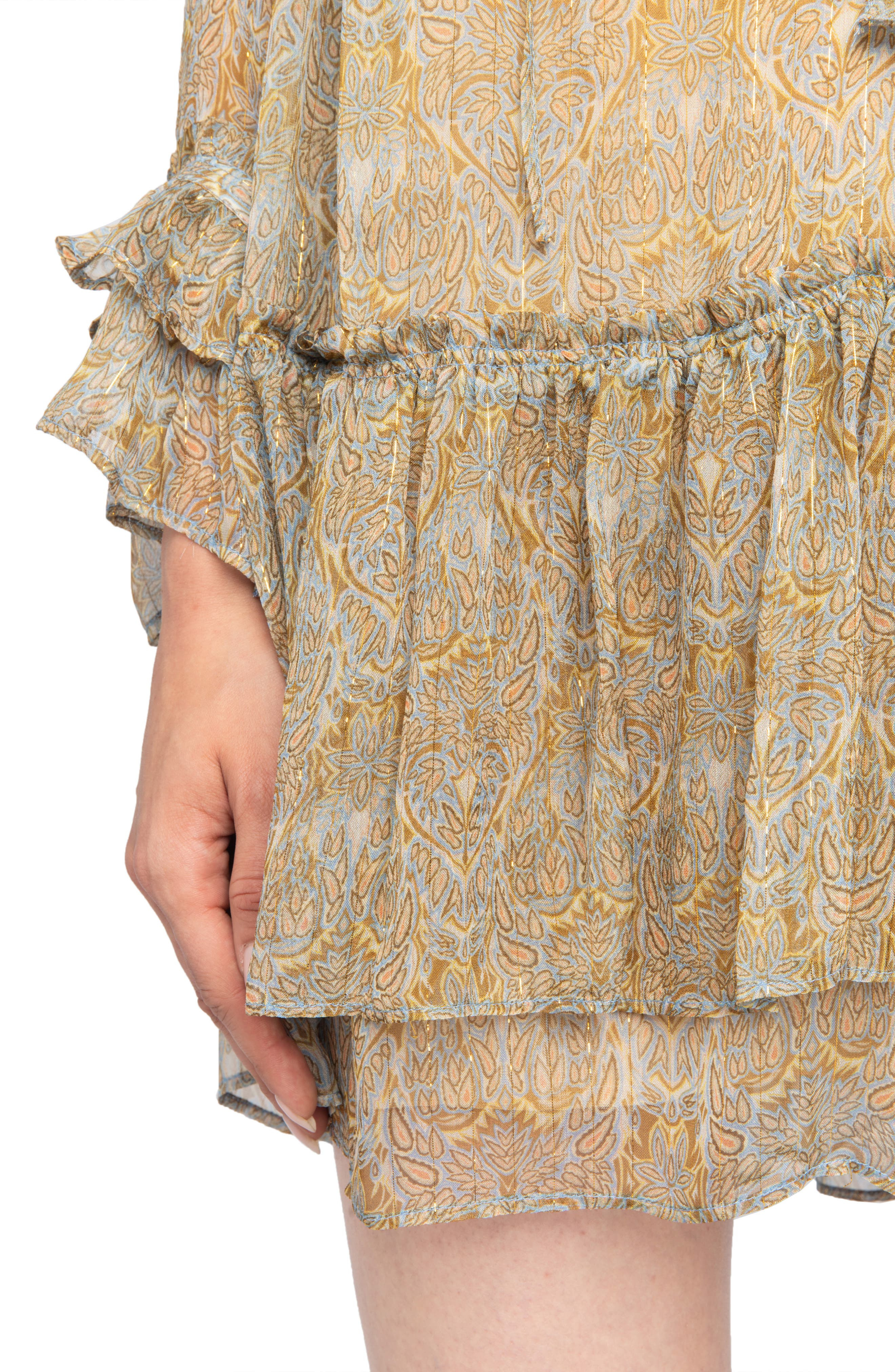 Zadig & Voltaire Alice Paisley Print Long Sleeve Minidress in Cloud at Nordstrom - 3
