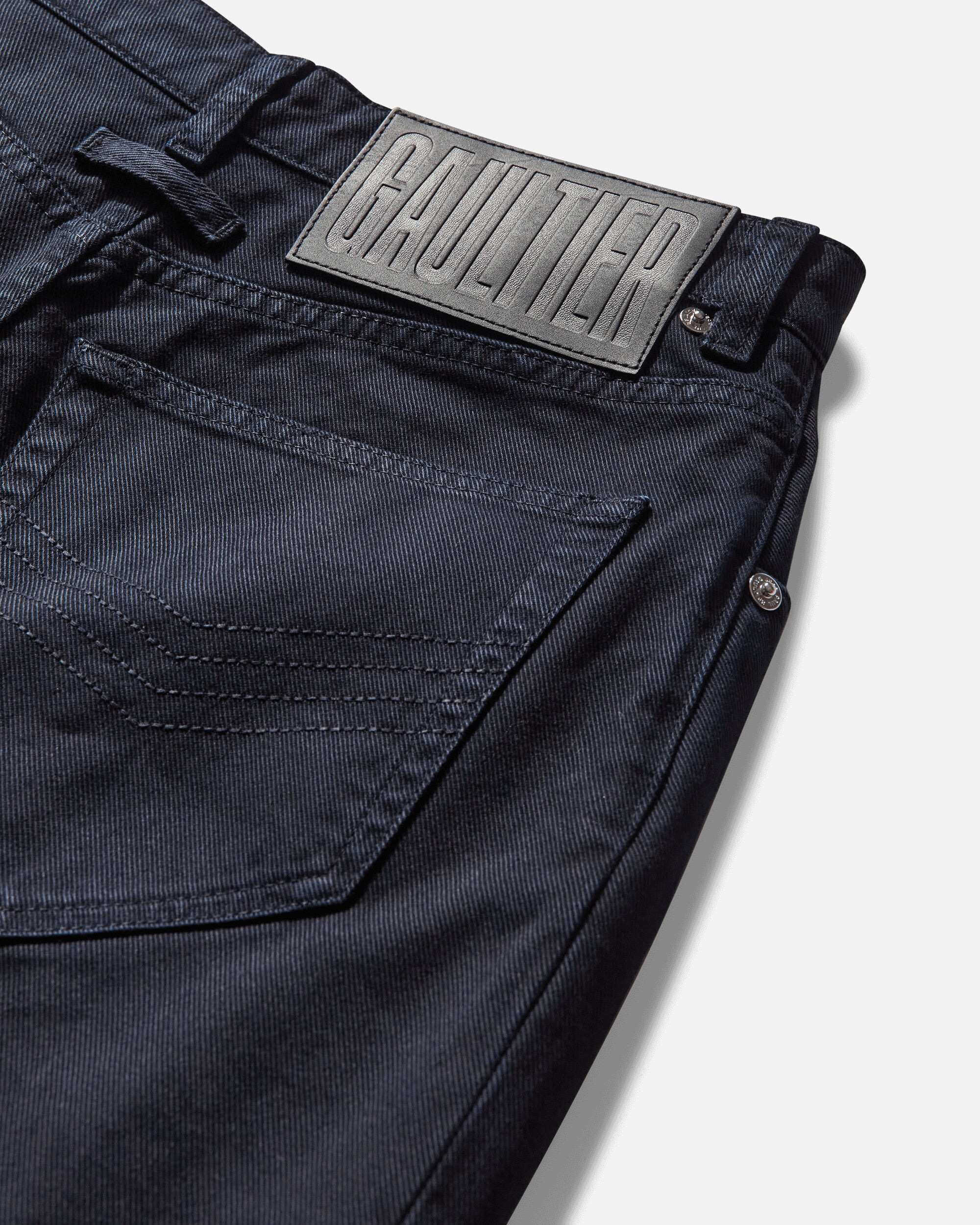 Women's Snap-Button Denim Jeans Navy - 3