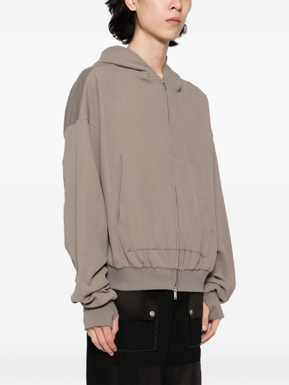 waffle-effect hoodie - 3