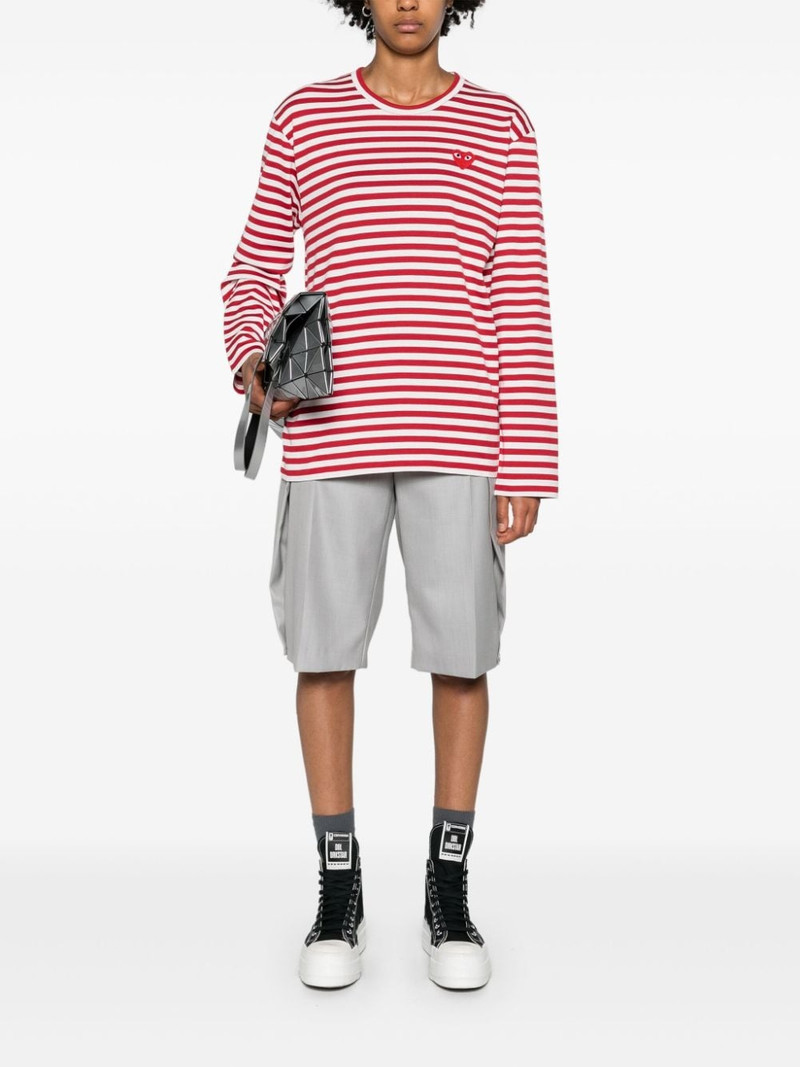 Comme des Garçons PLAY heart-patch striped T-shirt outlook