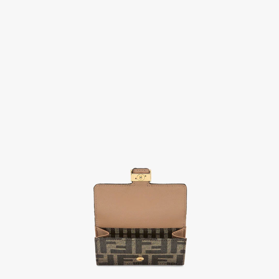 Baguette card holder with three card holder slots and coin pocket with press-stud fastening. Made of - 3