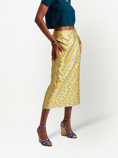 La DoubleJ floral-embroidered pencil skirt outlook