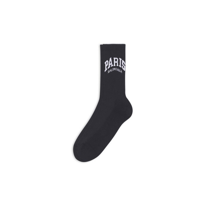 BALENCIAGA Men's Cities Paris Tennis Socks in Black outlook