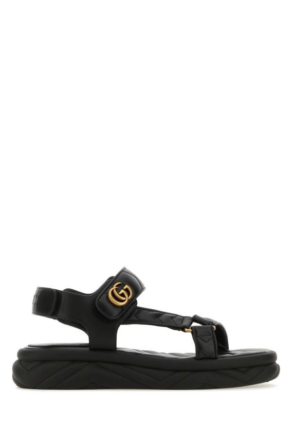 Gucci Woman Black Leather Sandals - 1
