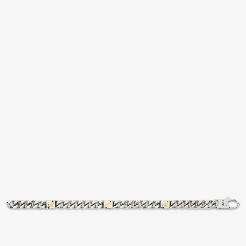 FENDI FF Cube Bracelet Silver- and gold-colored bracelet outlook