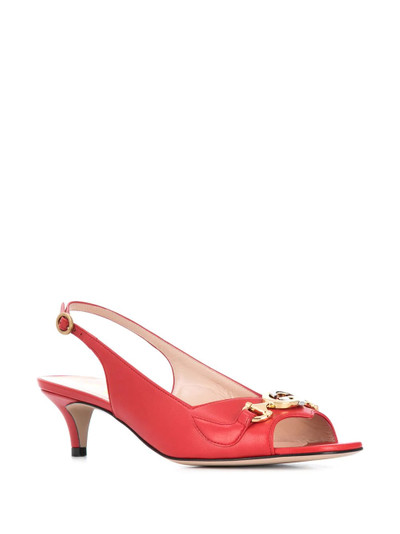 GUCCI leather slingback pumps outlook