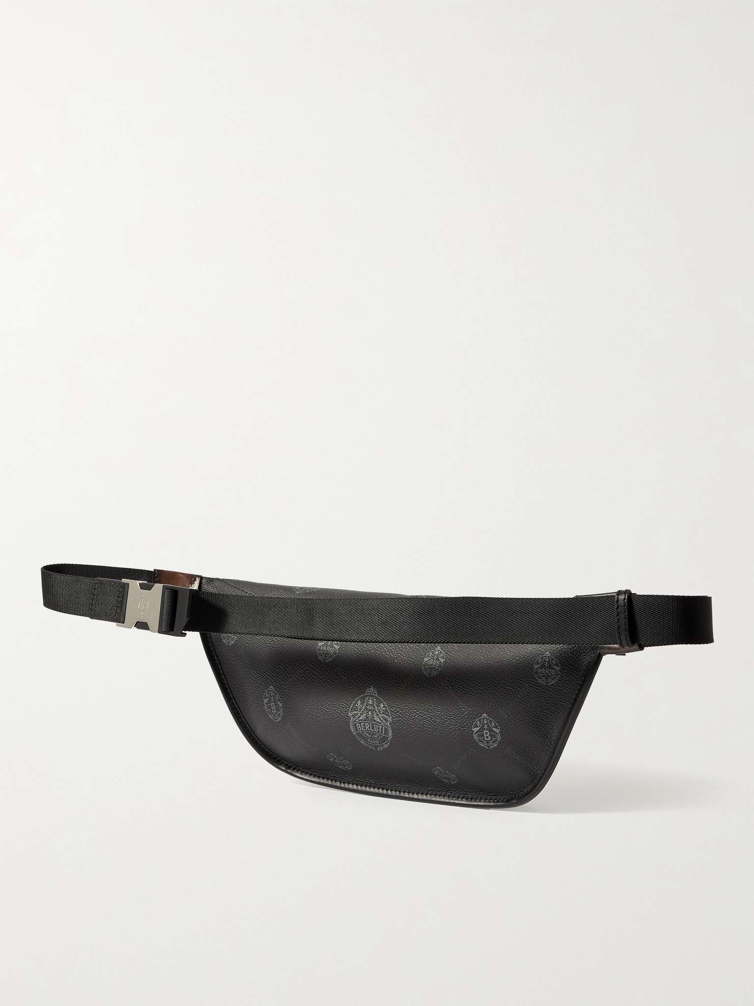 Leather-Trimmed Logo-Print Canvas Belt Bag - 4