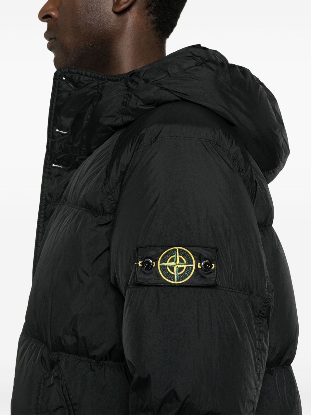 Compass-badge hooded padded coat - 5