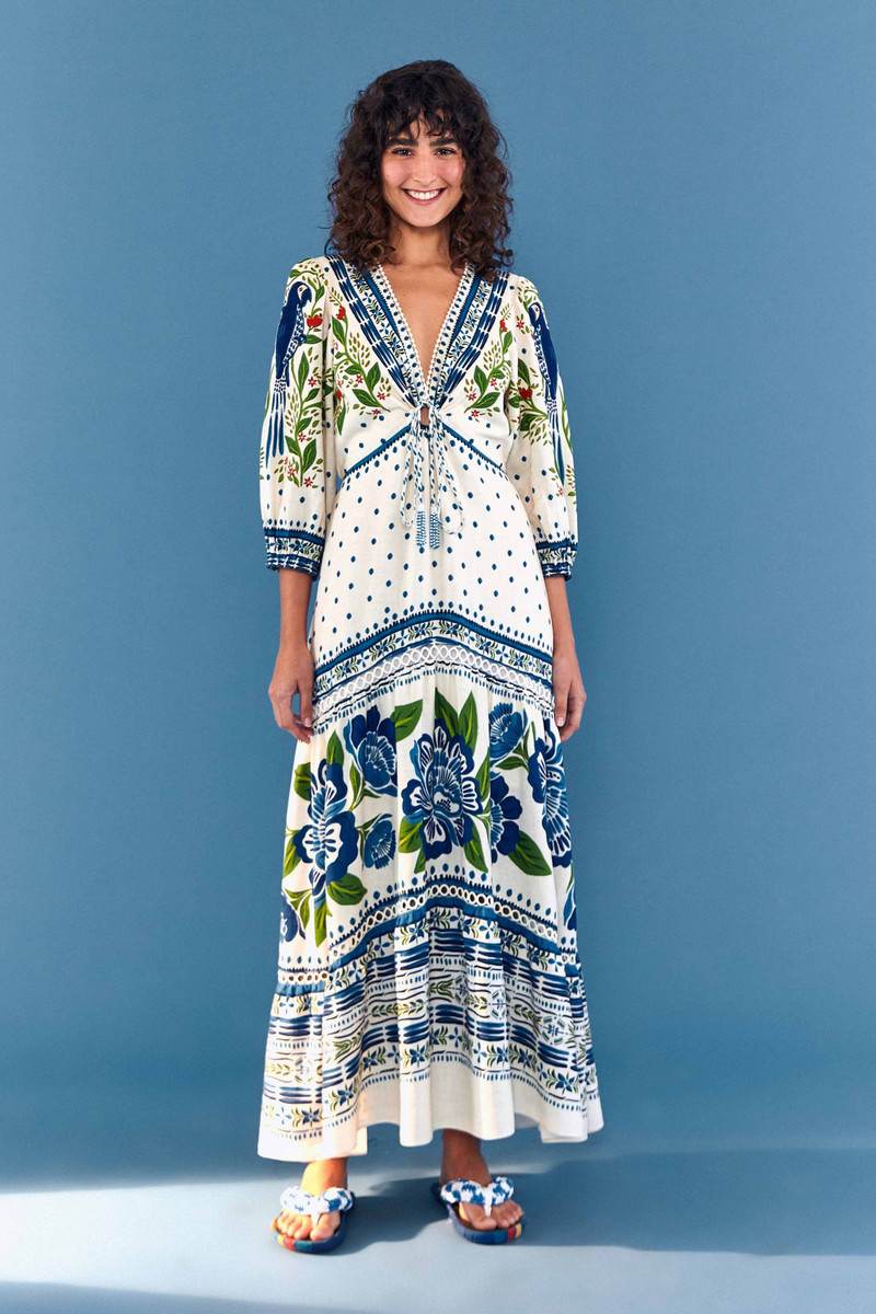 Off White Macaw Flight Maxi Dress 4