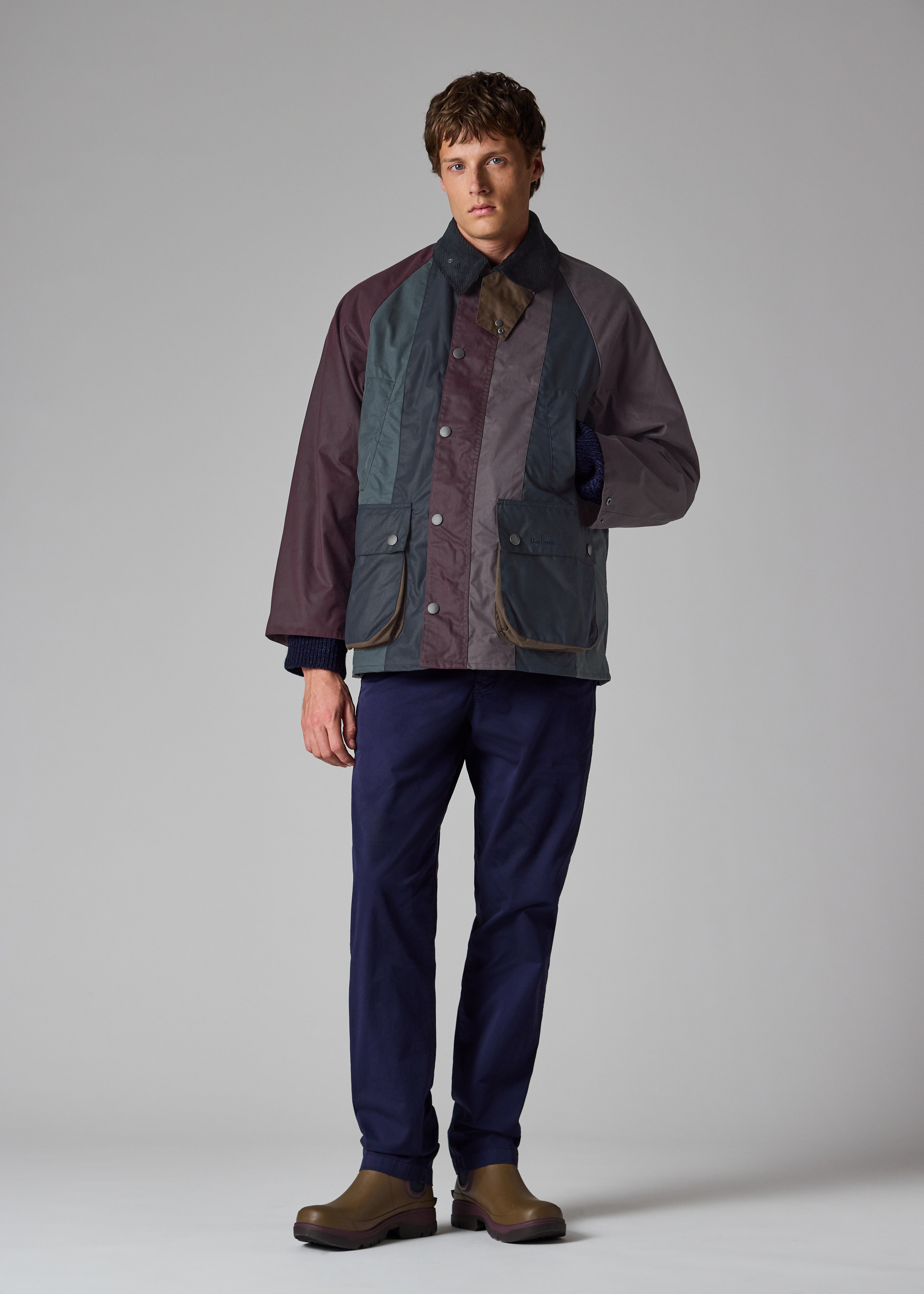 Paul Smith loves Barbour - Striped Oversized Bedale Wax Jacket - 12