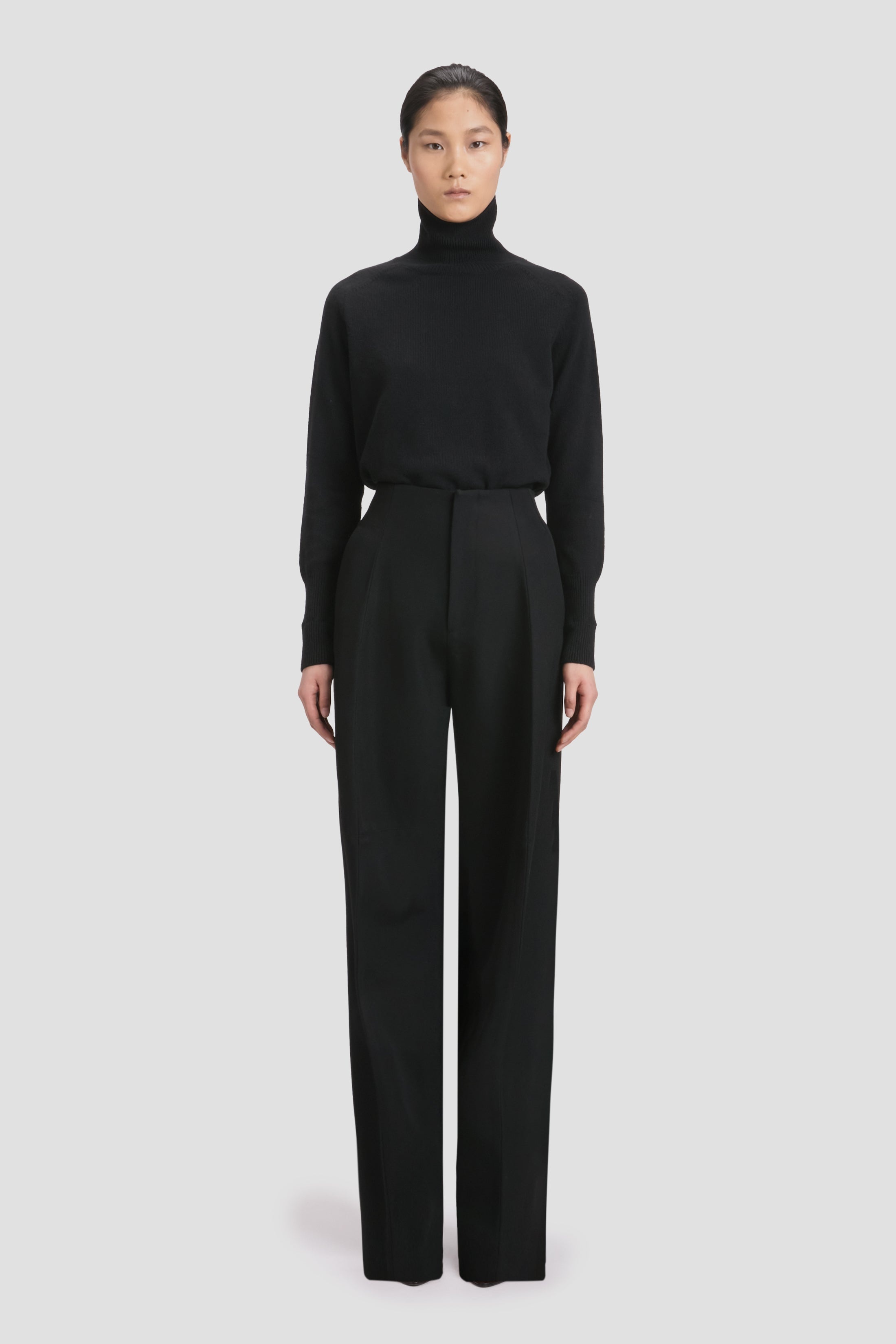 Sculptural Leg Trouser In Black - 2