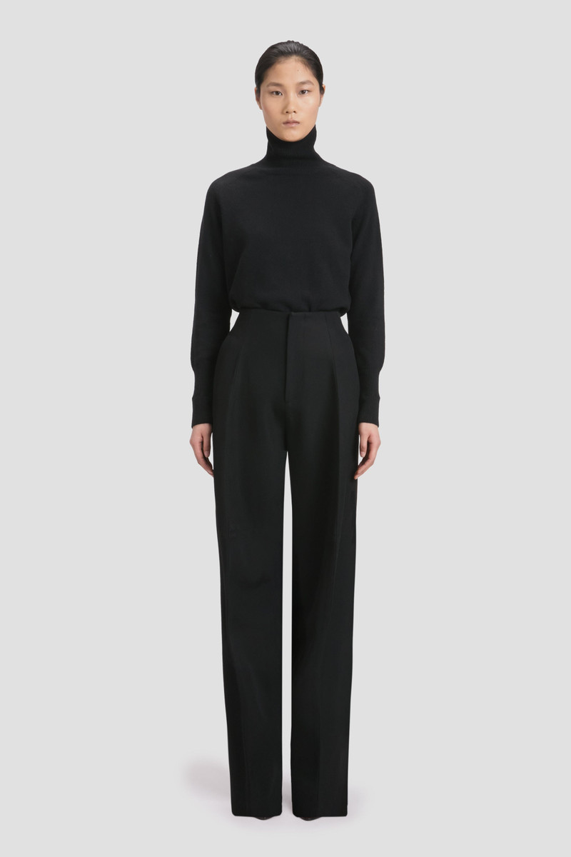 Victoria Beckham Sculptural Leg Trouser In Black outlook