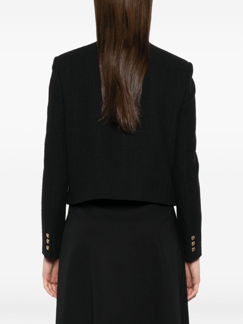 tweed button-fastening jacket - 4