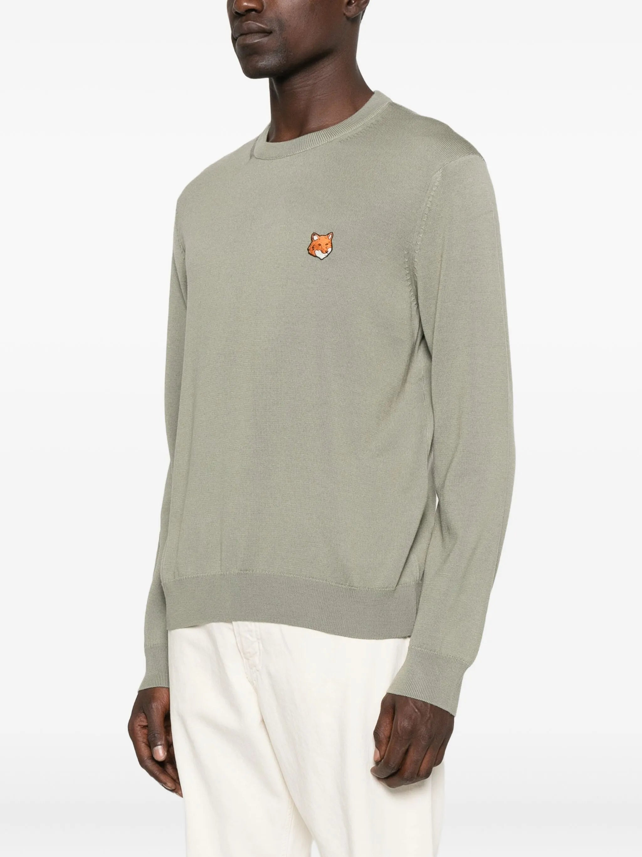 Maison Kitsuné Fox-embroidered Crew-neck Sweater - 5