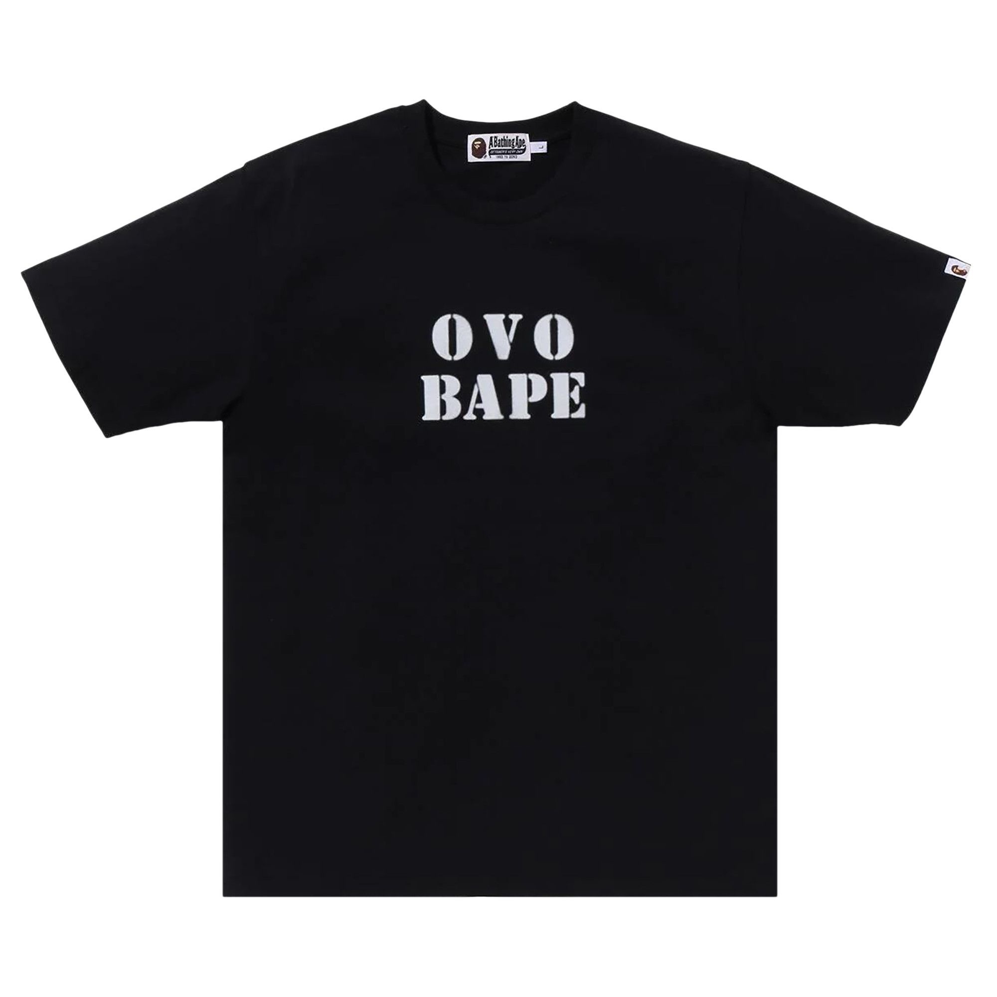 BAPE x OVO Stencil Logo Tee 'Black' - 1