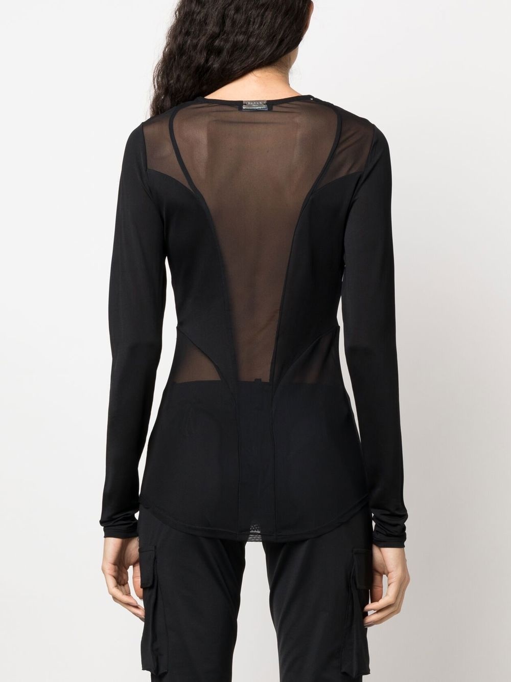 semi-sheer panelled top - 4