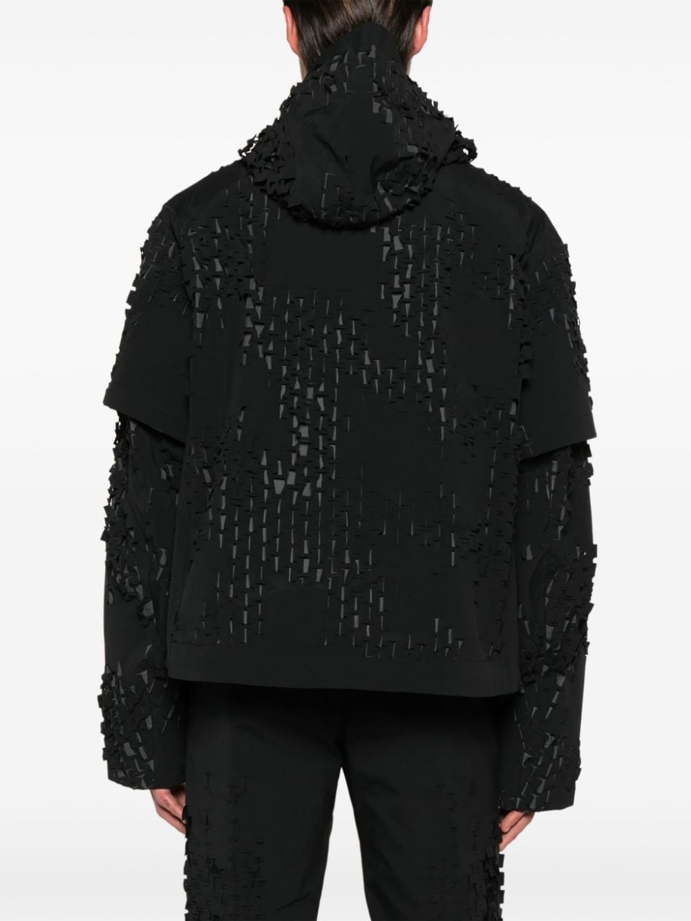 Morphogens lasercut-pattern hooded jacket - 4