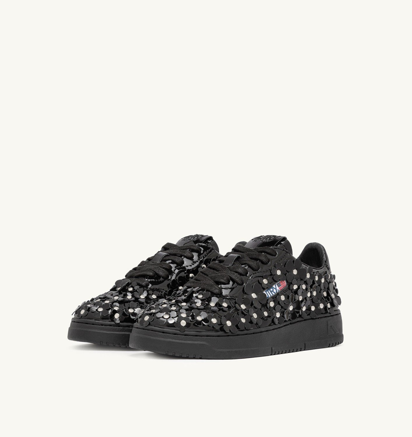 MEDALIST LOW 'BLOOMING' SNEAKERS IN PATENT LEATHER COLOR BLACK - 6