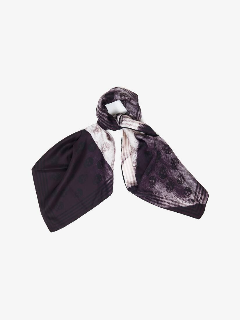 Women's Exploded Orchid Biker Foulard in Ivory/black - 2