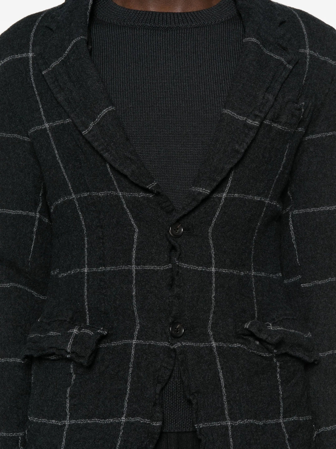 Wool Windowpane Check Jacket - 5
