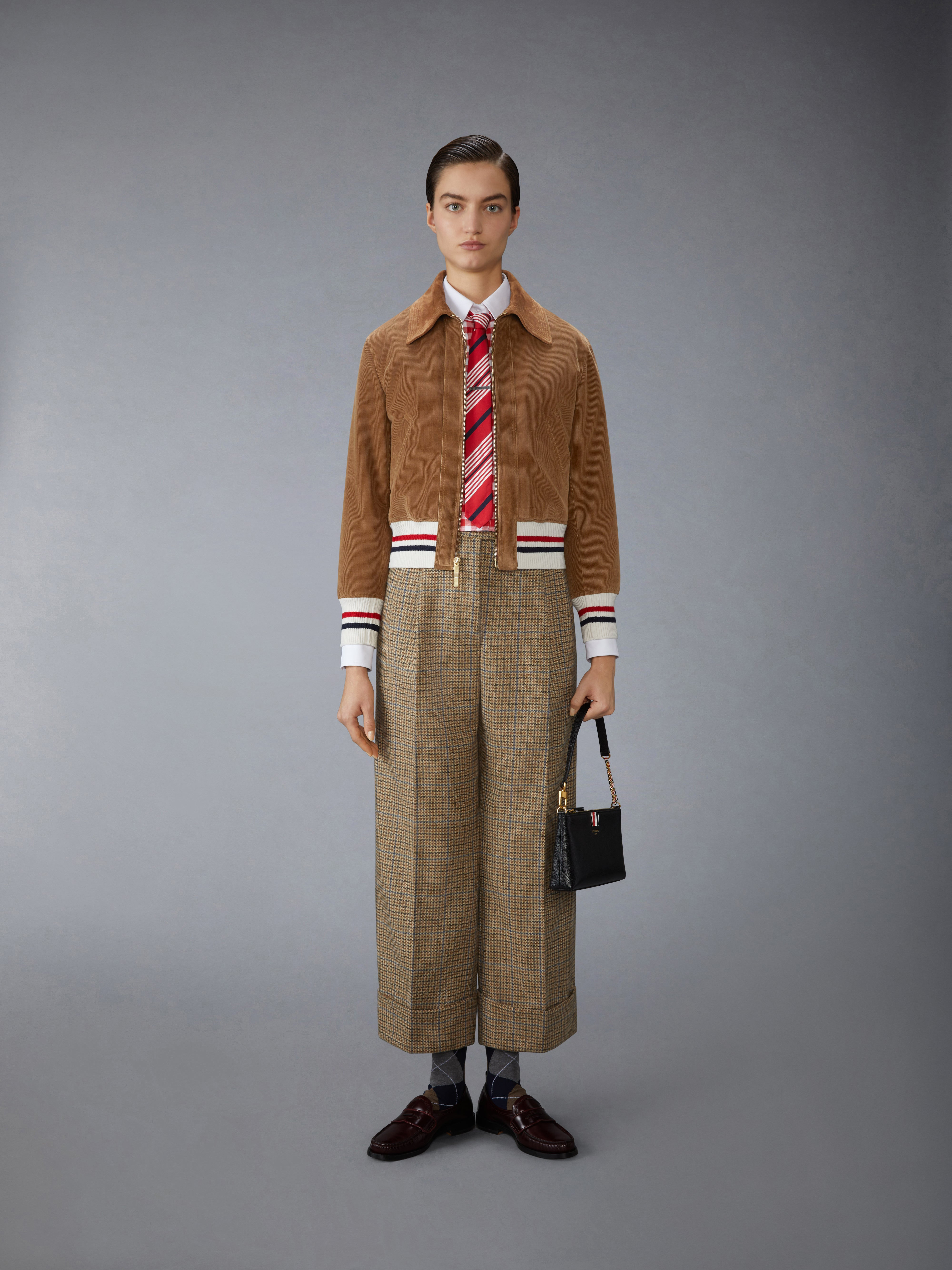 GUNCLUB CHECK CHEVIOT TWEED DOUBLE PLEAT TROUSER - 4
