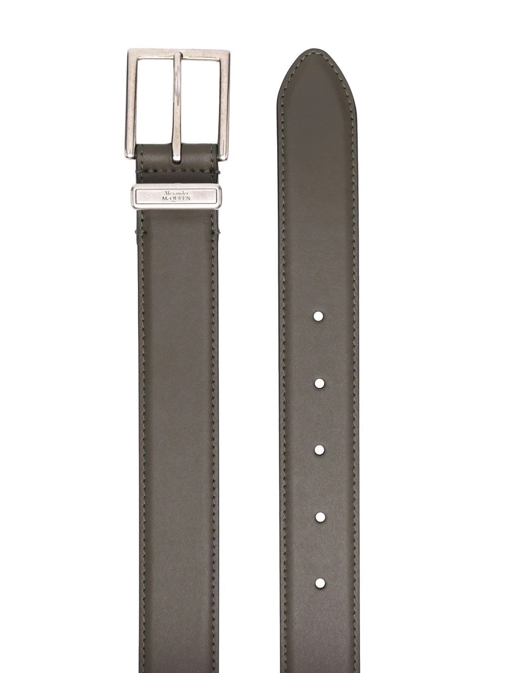 leather square-buckle belt - 2