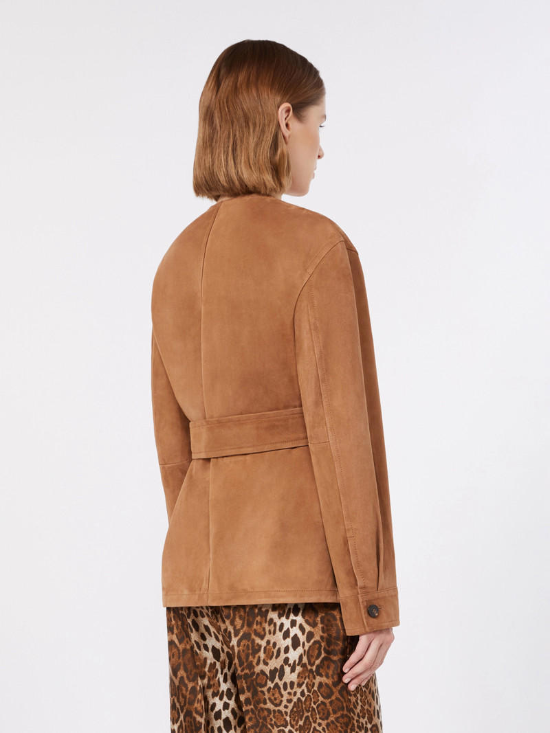 BOEMIA Belted suede jacket - CAMEL 4