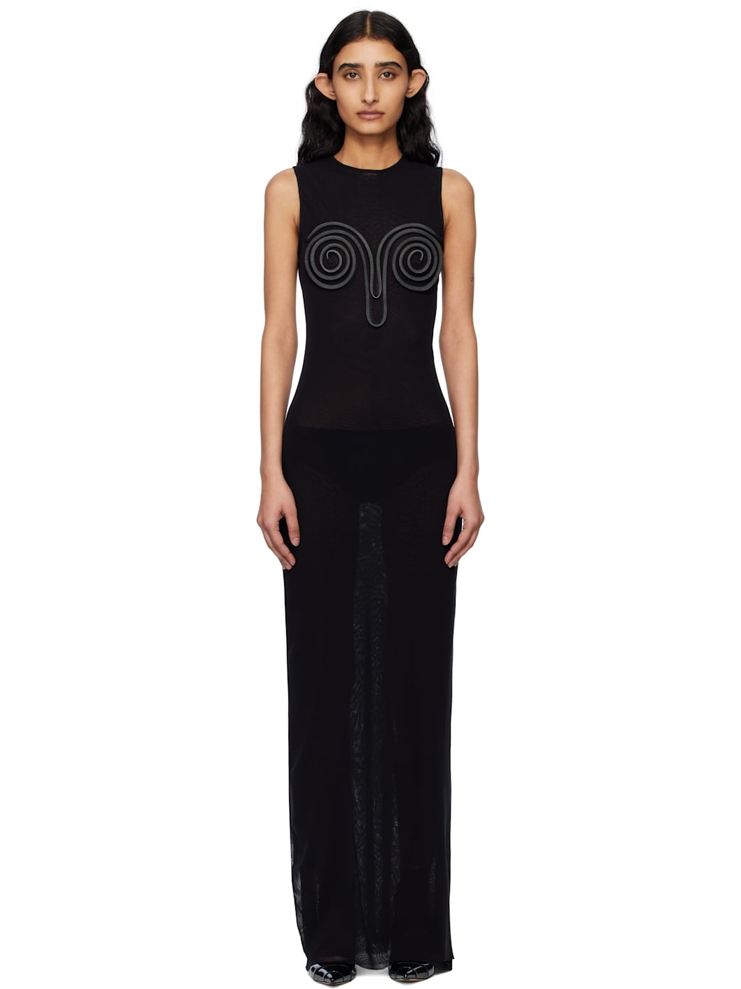 Black 'The 3D Spirale' Maxi Dress - 1