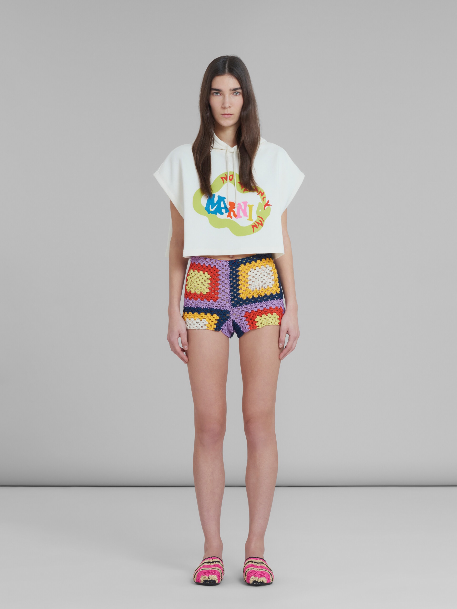 MARNI X NO VACANCY INN - MULTICOLOUR COTTON-KNIT SHORTS - 2