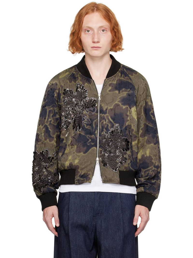 Brown Embellished Bomber Jacket 1