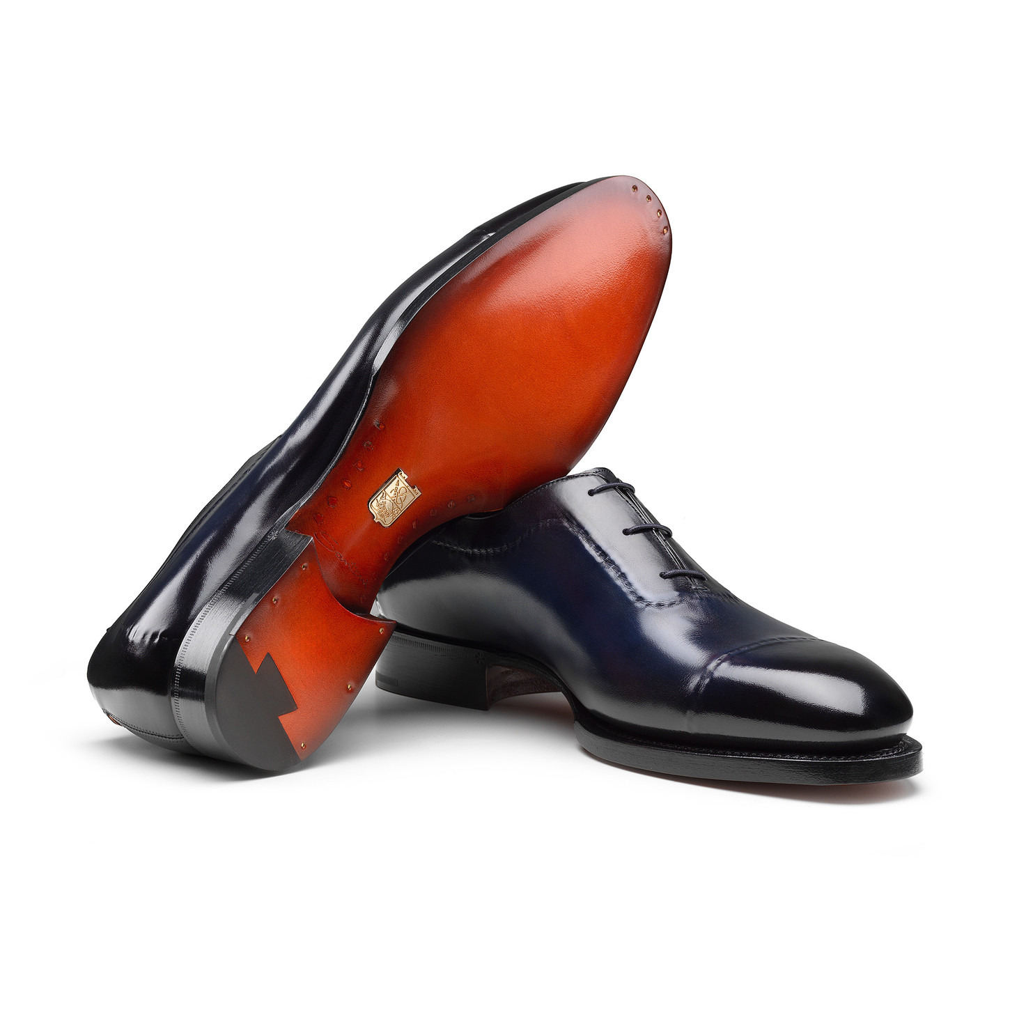 Men's blue leather Meraviglia Collection Oxford shoe - 3