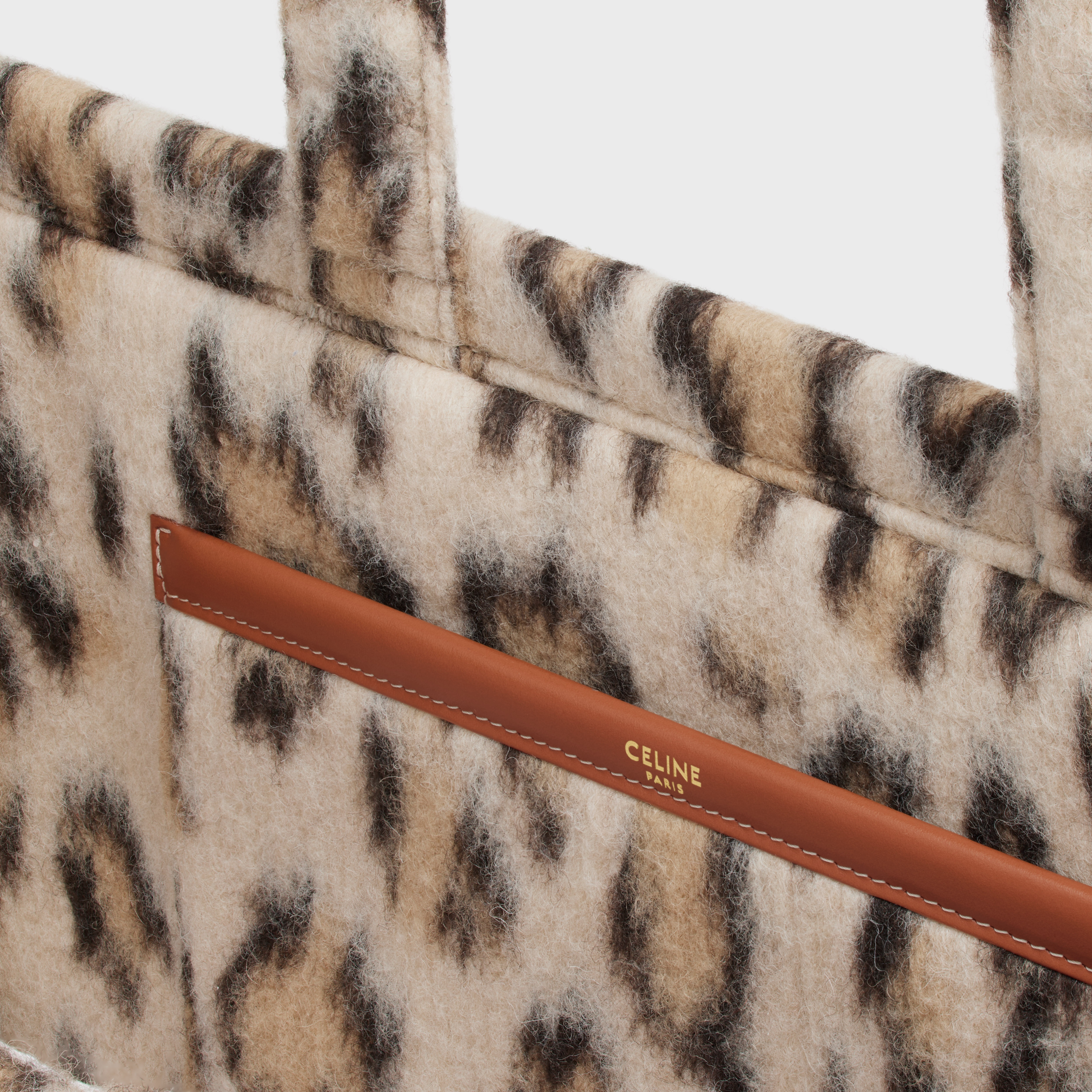 Large Cabas Thais in LEOPARD TEXTILE AND CALFSKIN - 4