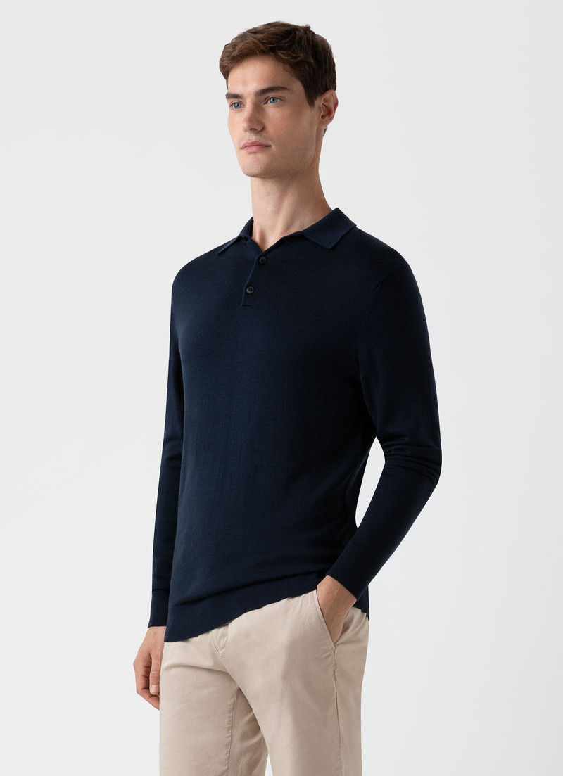 Sunspel Fine Merino Wool Polo Shirt outlook