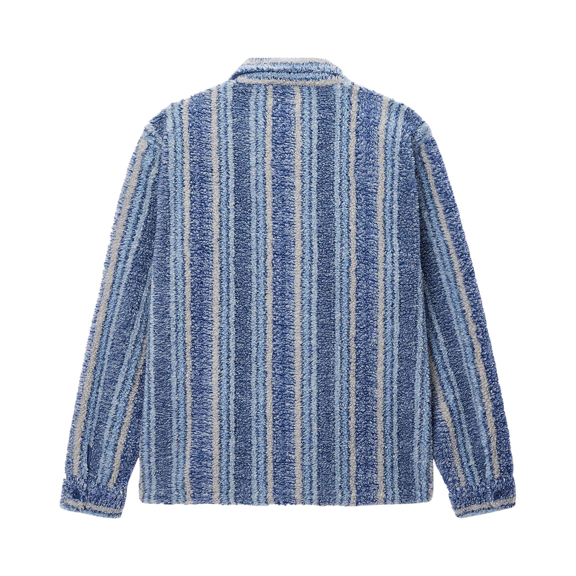 Stussy Stripe Sherpa Shirt 'Indigo' - 2