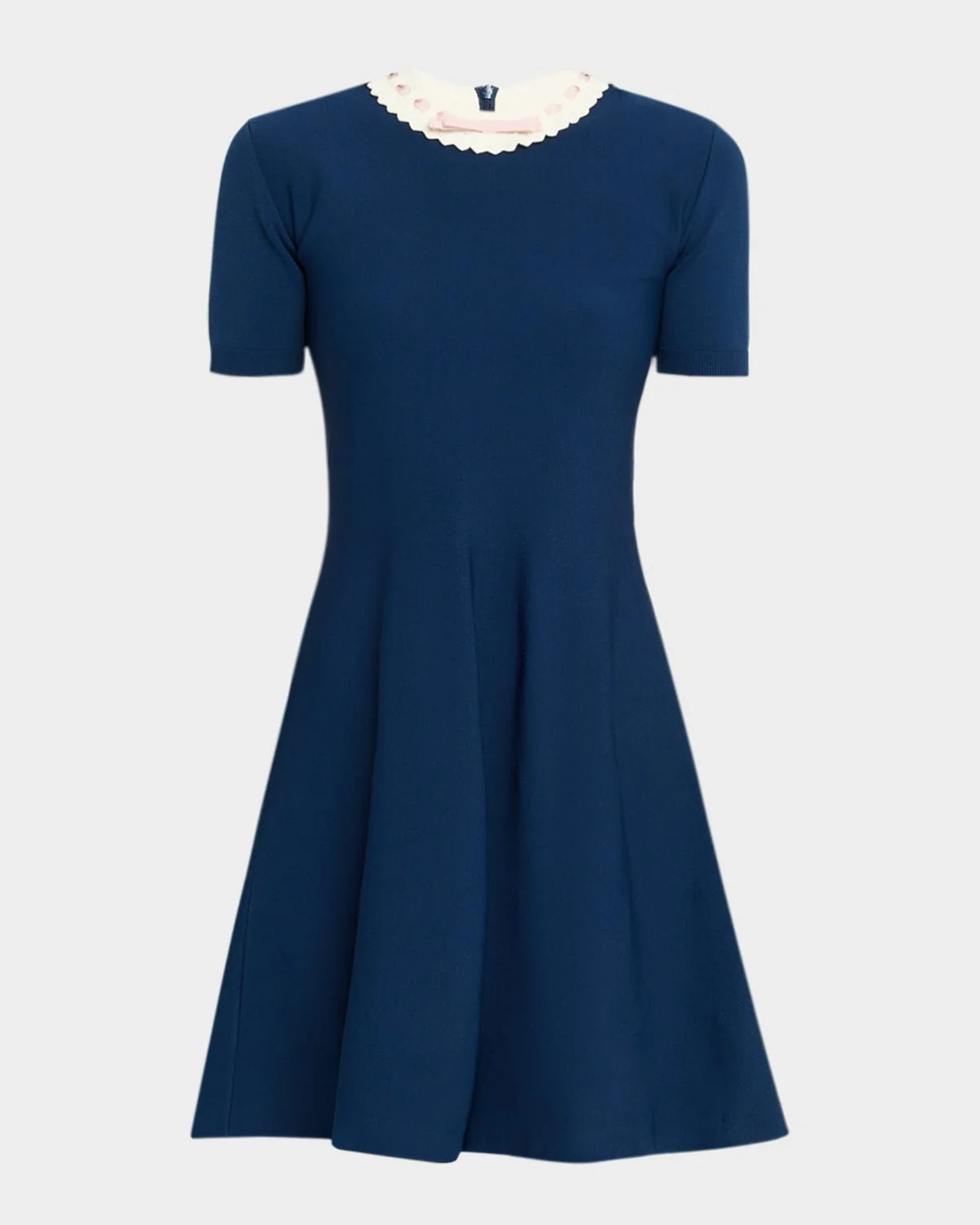 Ribbon Ruffle-Trim Knit Mini Dress - 1