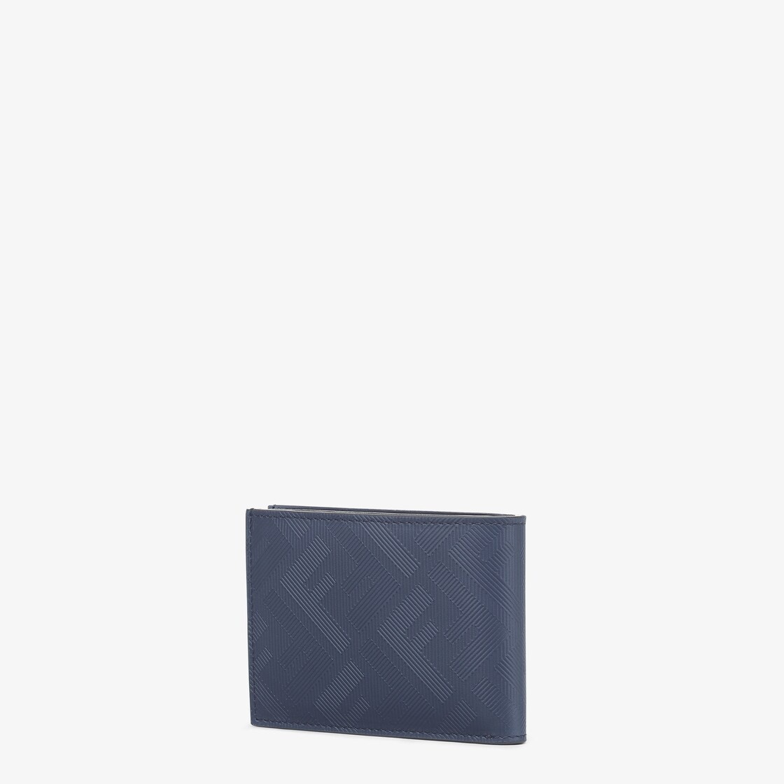 Bi-fold wallet with bill compartment, four card slots and one document pocket. Made of blue leather  - 2