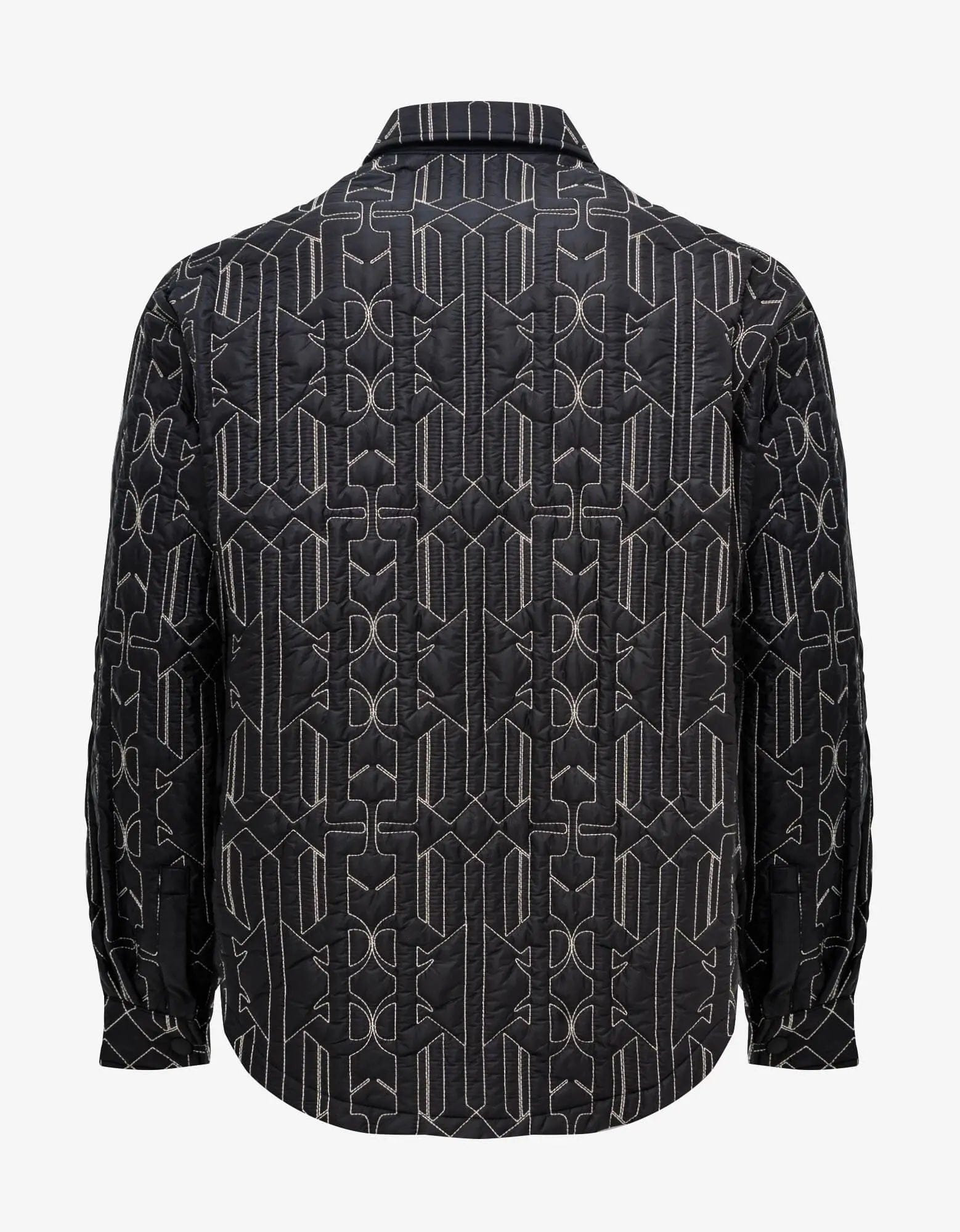 Palm Angels Grey All-over Monogram Overshirt - 2